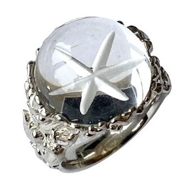 Bergkristall Seestern Ring - UNIKAT