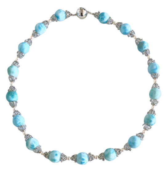 Larimar Kugel-Kette