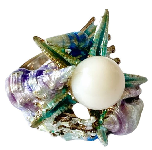 Karibik Perlmutt Ring - UNIKAT