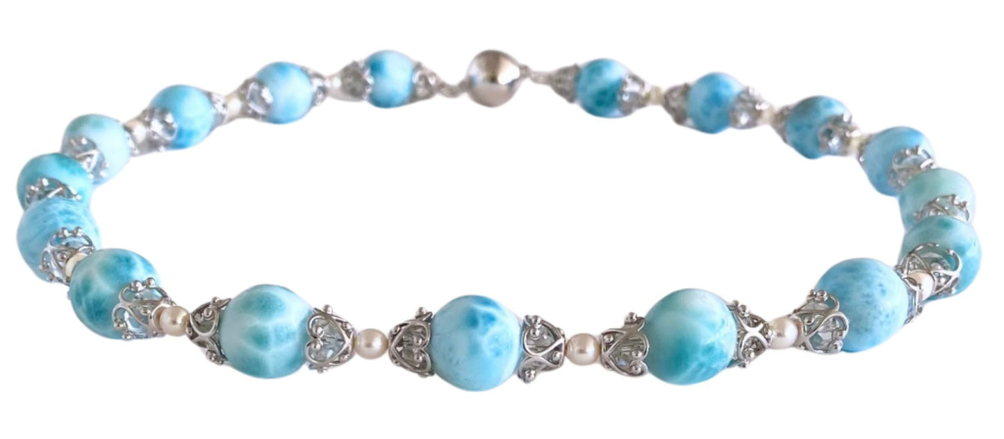 Larimar Kugel-Kette