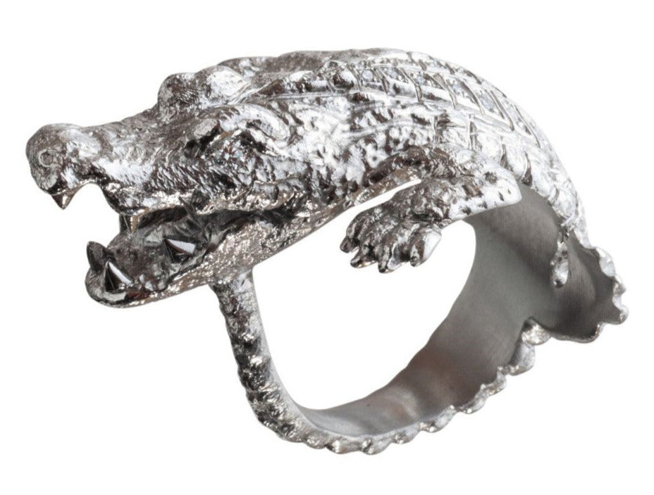 Croco Ring Platin