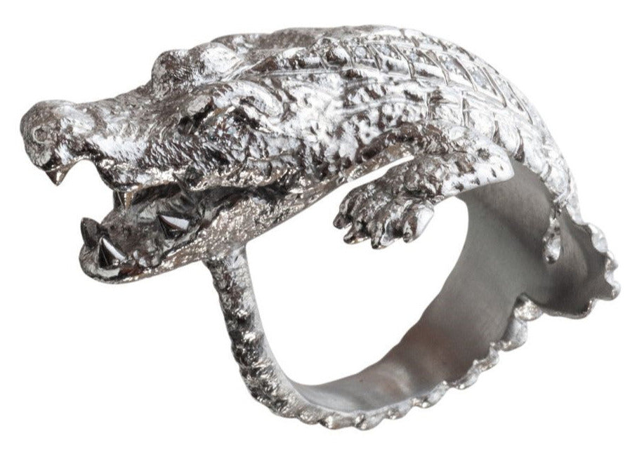 Croco Ring Platin