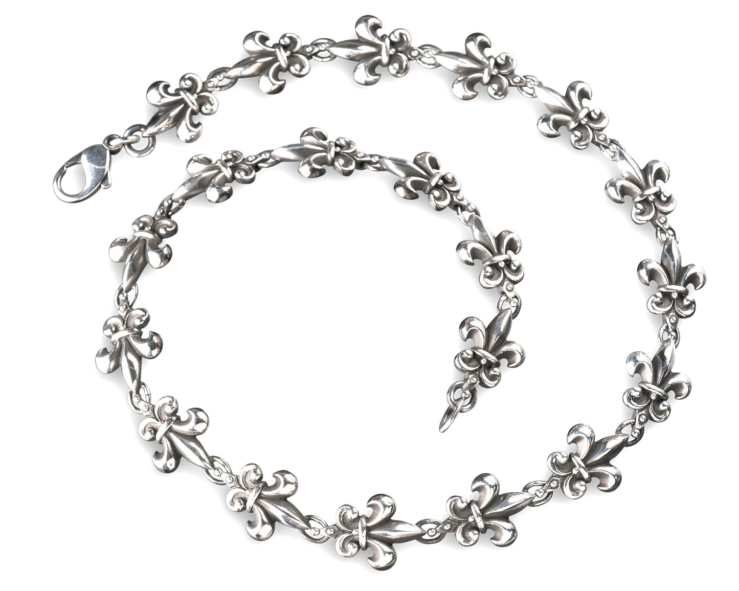 Fleur de Lis Collier rhodiniert / patiniert