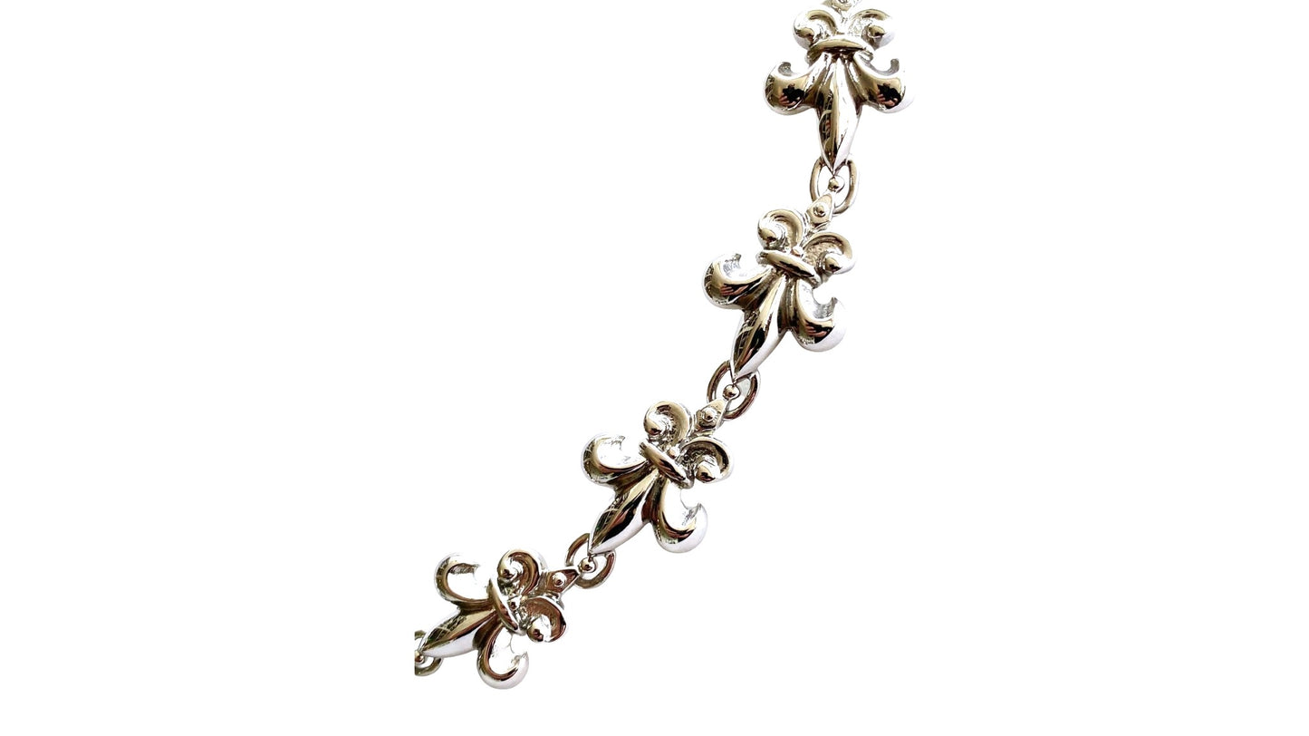 Fleur de Lis Collier rhodiniert / patiniert