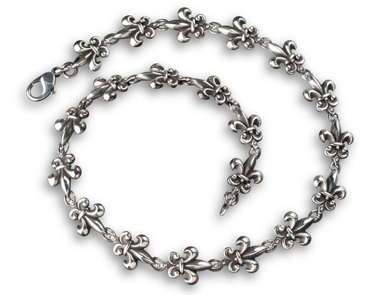 Fleur de Lis Collier rhodiniert / patiniert