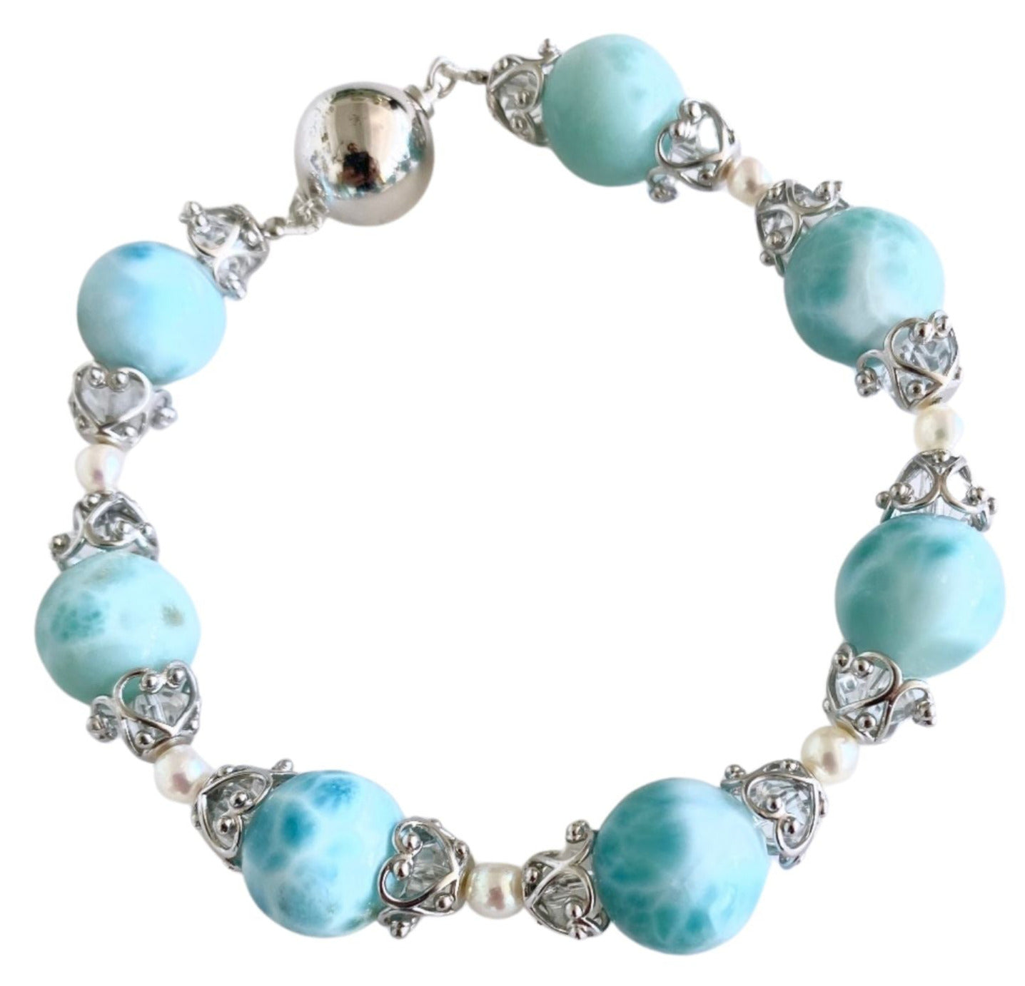 Larimar Kugel-Armband