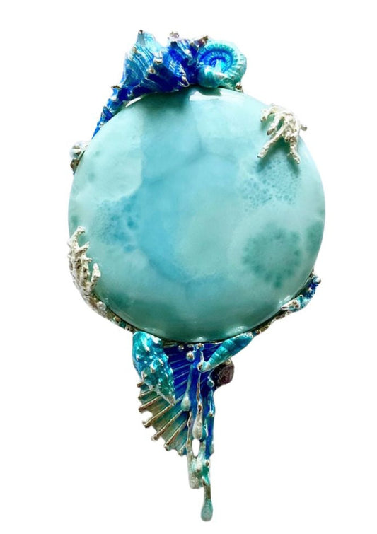 Larimar Anhänger big round